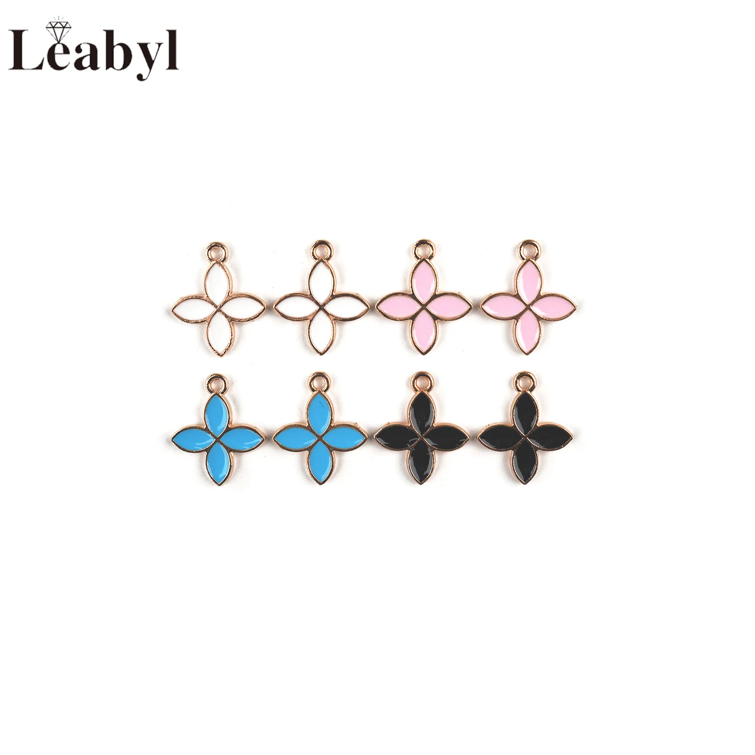 Thanks Giving Day Flower Pendant Charm fit Bracelet Necklace Keychin Earrings Making 4 Colorful Enamel Plant Jewelry Accessories
