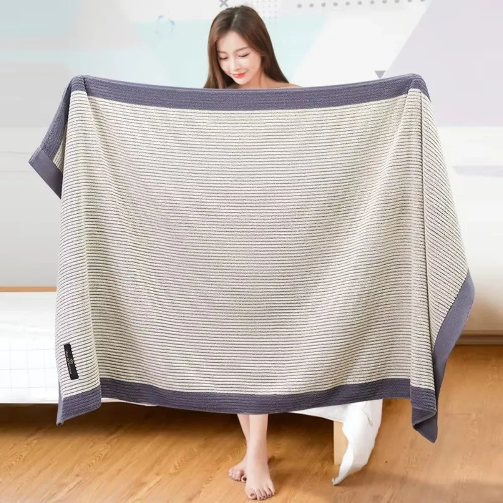 High Quality Soft Antibacterial Towel Absorbent Striped Design Bath Towels Combed Cotton Towel Beach