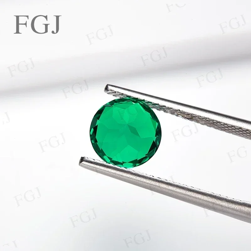 

Round Cut Lab Grown Colombia Emerald Green Color Gemstone For Diy Jewelry Pendants Making Material Selectable AGL Certificate