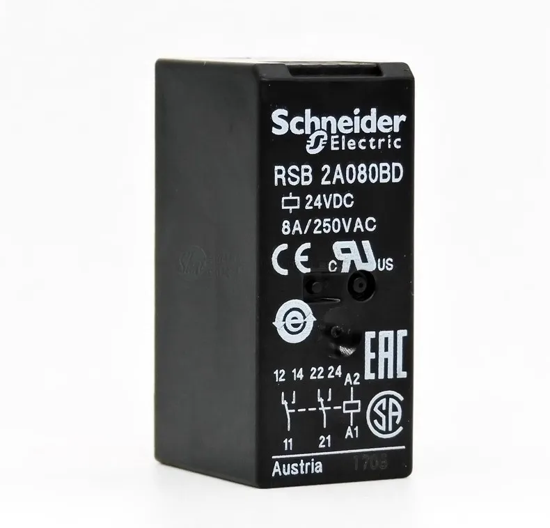 شنايدر-مرحل كهرومغناطيسي مصغر ، RSB ، 2A080P7 ، BD ، 1A120BD ، DC24V ، ac230 v