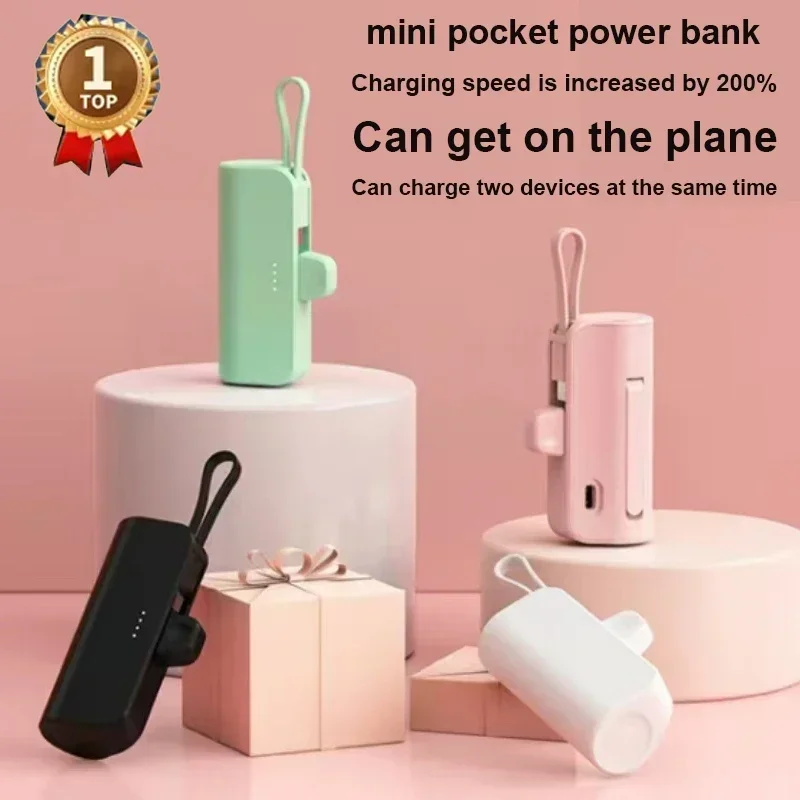 25W 10000mAh Wireless Power Bank Mini Capsule Fast Charging Mobile Power Supply Emergency External Battery for Type-c IPhone New