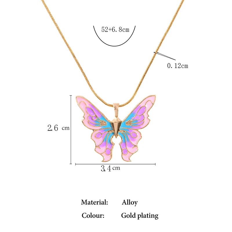 Fairytopia Mermaidia Enamel Butterfly Pendant Necklace For Women Thai Pop Imitation Pearl Multilayer Jewelry