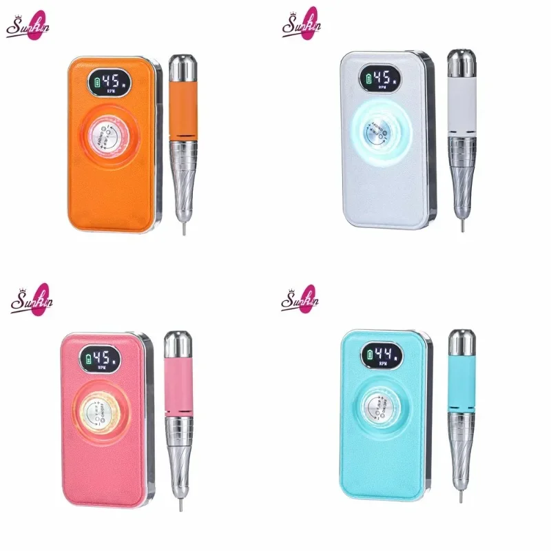 Professional Cordless Nail Drill Machine, 45000RPM Portable Nail Grinder with E-file Bits for Manicure Pedicure at Home Salon