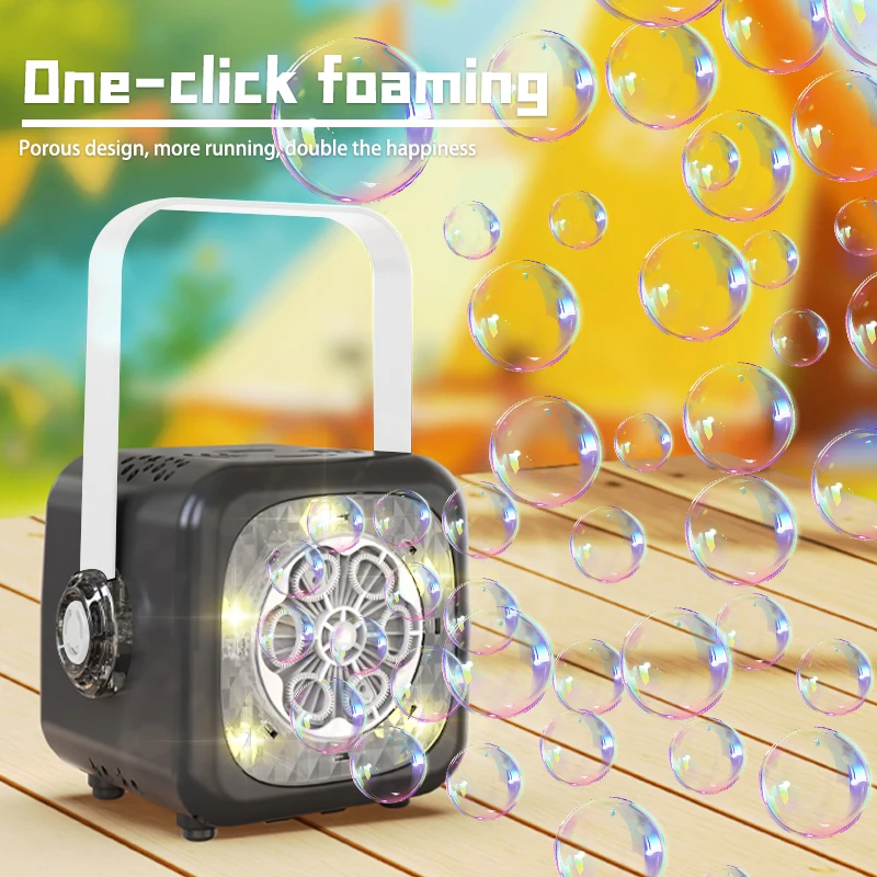 子供のための手動泡送風機,6つの穴,電池なしのインタラクティブな屋外おもちゃ,水