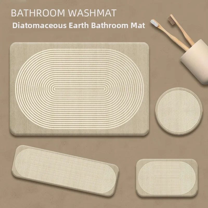 

Japanese Sle Inteated Mat Batoom Mat Qui Dry Silica Clay Absorbent Pad Waing Table Rice Kitchen Home Decor Rug