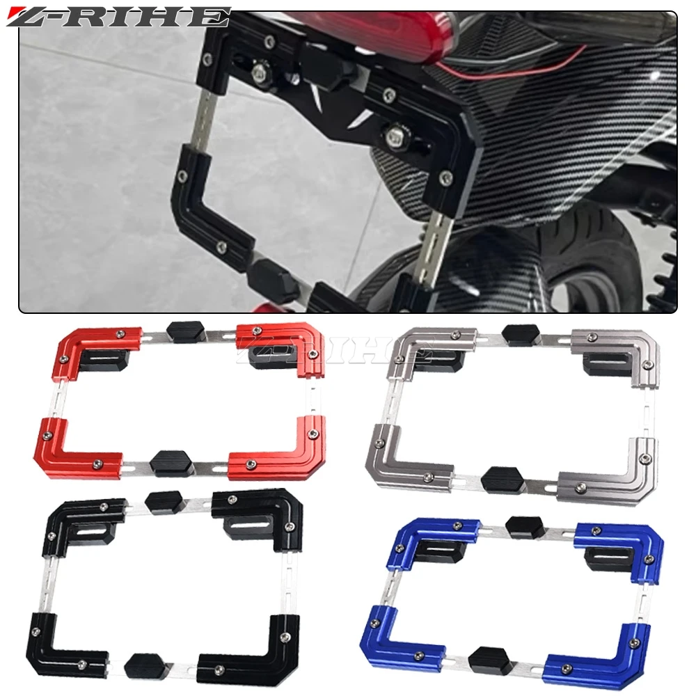 Motorcycle Accessories Individuality License Plate Frame Universal License Plate Bracket Telescopic For YAMAHA For Honda For BMW