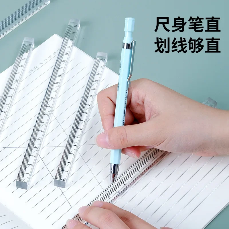 15/20/30/cm Transparent Straight Ruler Students Stationery Simple Square ruler Rulers Acrylic Measuring Tools