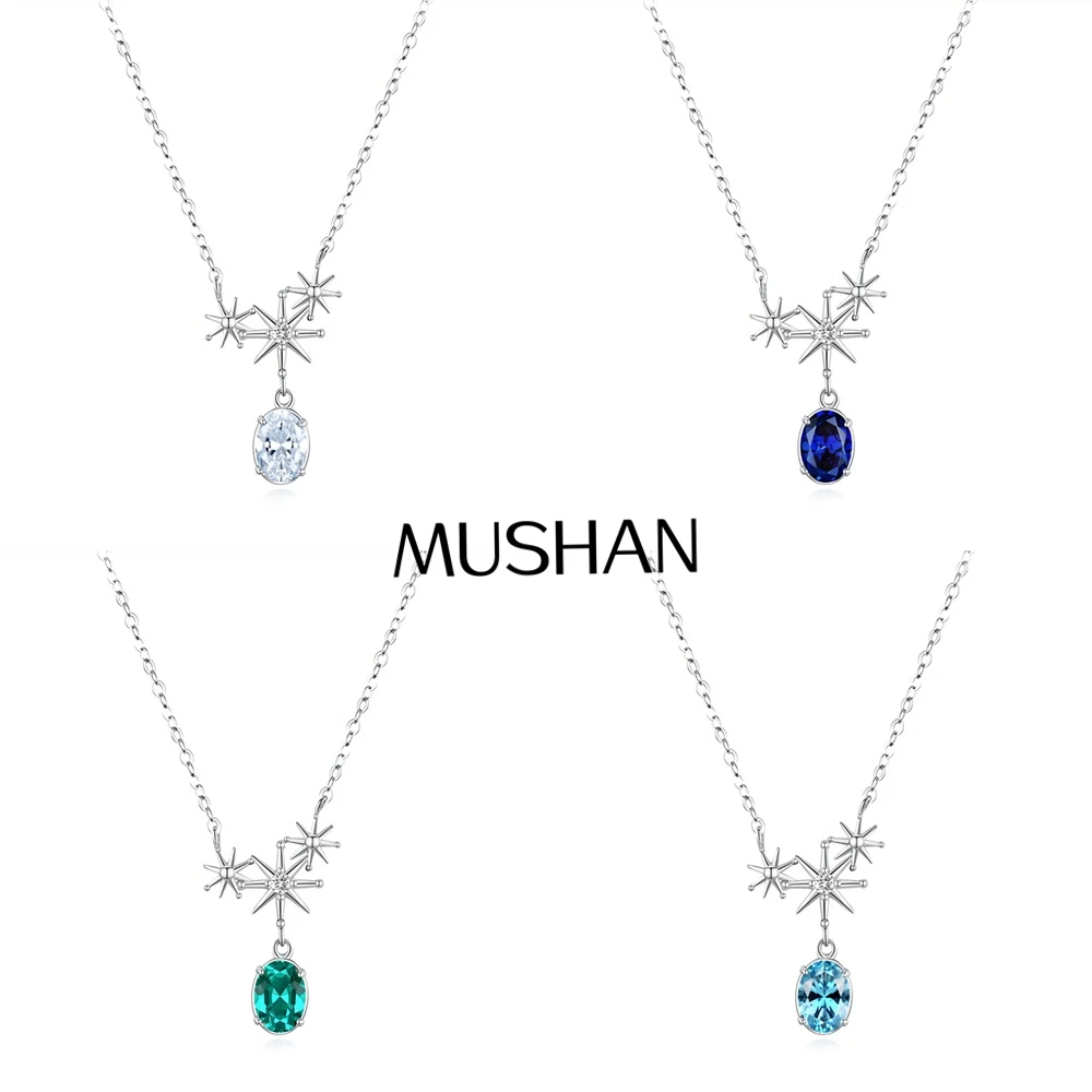 MuShan Jewelry 925 Sterling Silver Necklace Choker Chain HCD Diamonds Anniversary Gift Glamorous Style Women Necklaces Jewelry