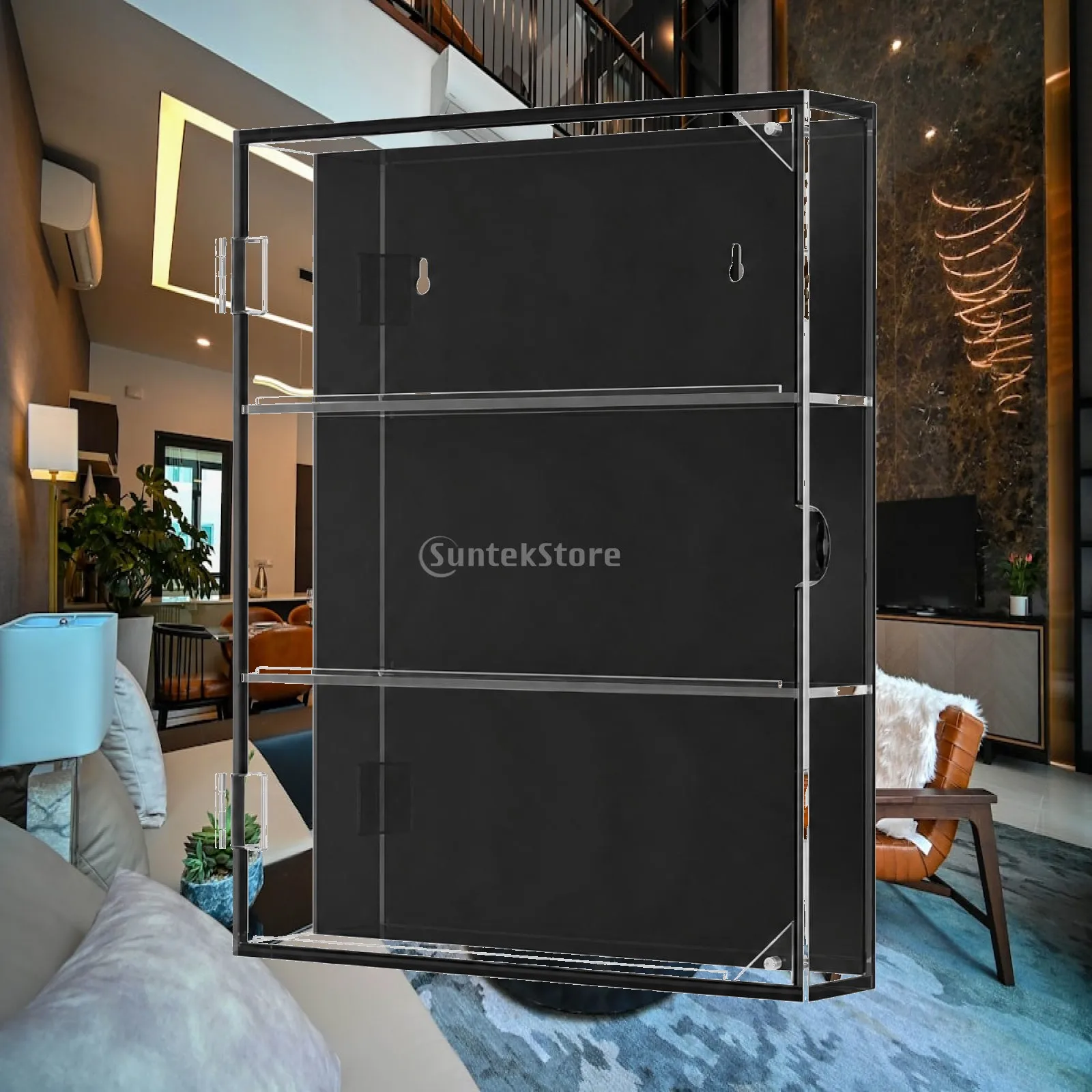 Wall Mounted Acrylic Trading Card Display Case with Door for Graded Baseball Cards Sports Memorabilia Holder