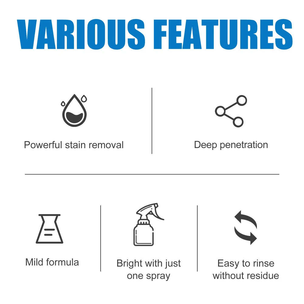 Bathroom Foam Cleaner Spray Powerful Descaling Cleaning Agent Quickly Remove Stains Remover for Glass Wash Basin Stainless Steel