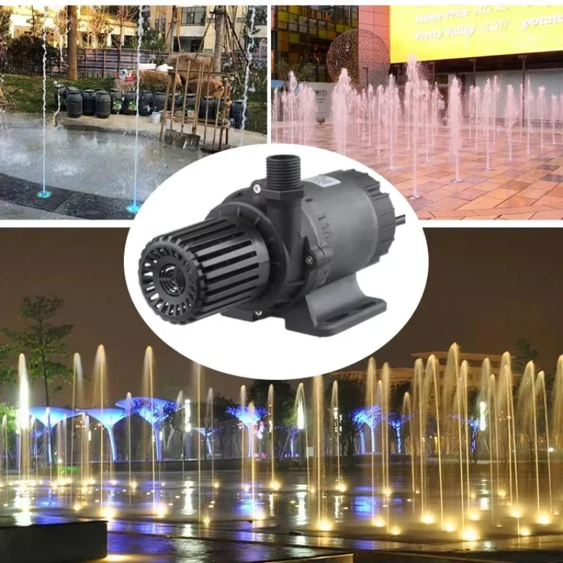 Electric Motor Submersible Water Fountain Pump 24V DC Outdoor Mini,LED Lights Stainless Steel Single Stage DMX Controller MPPT