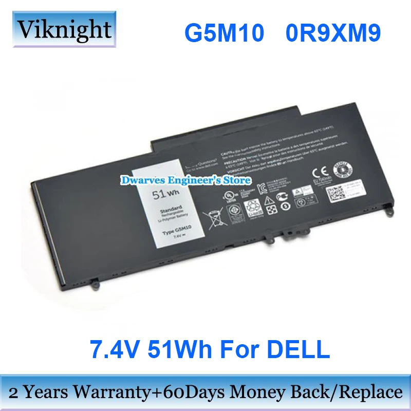 

Genuine G5M10 51Wh 7.6v Battery For Dell Latitude 14 5000 15 3550 E5450 E5550 E5470 E5570 E5550 E5270 6MT4T PF59Y 079VRK battery