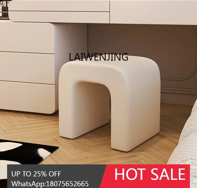 

LY Nordic cream style bedroom light luxury high-end dressing stool modern simple white stool