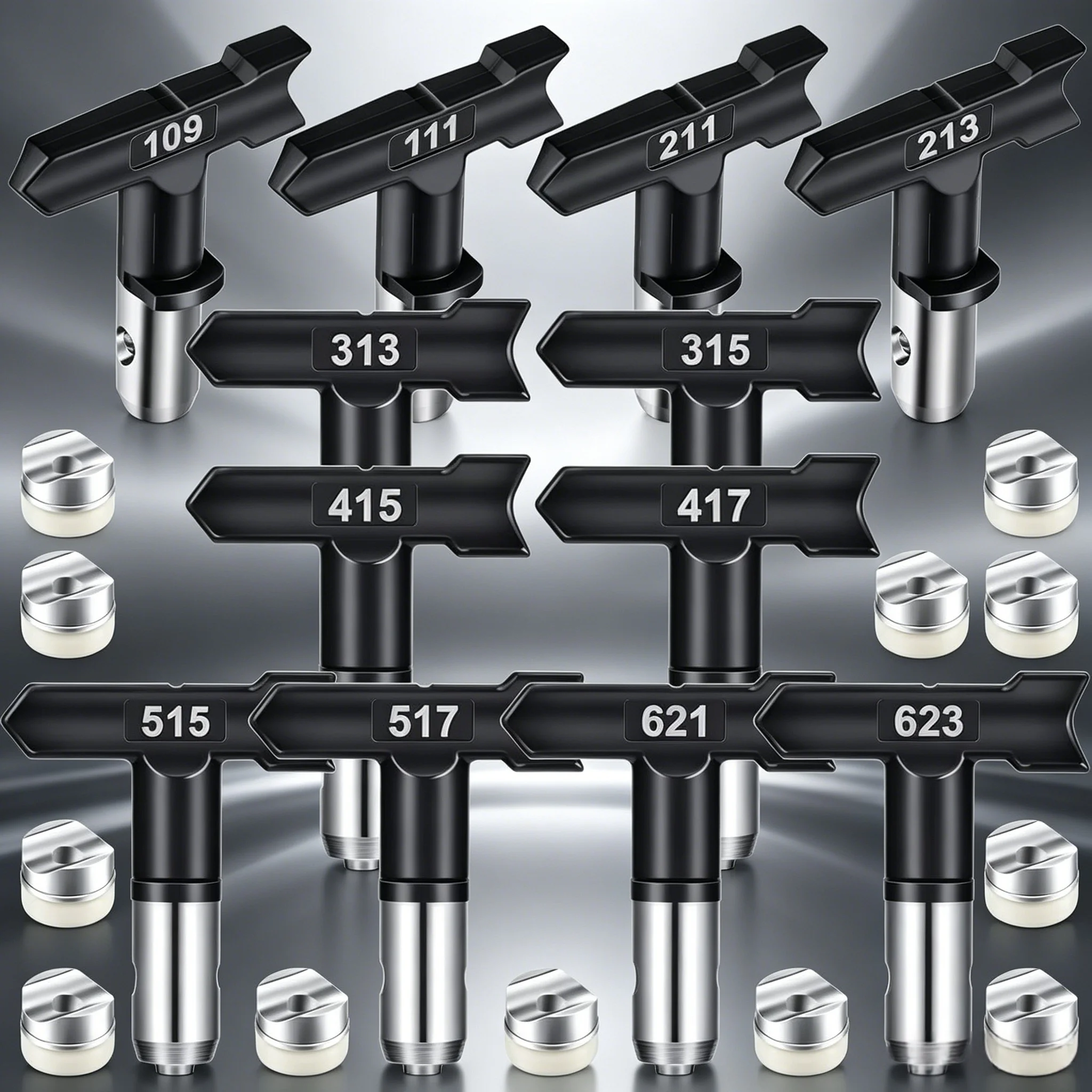 

12PCS Airless Paint Spray Nozzle Tips Kit with 12 Seals for Paint Sprayer Accessories