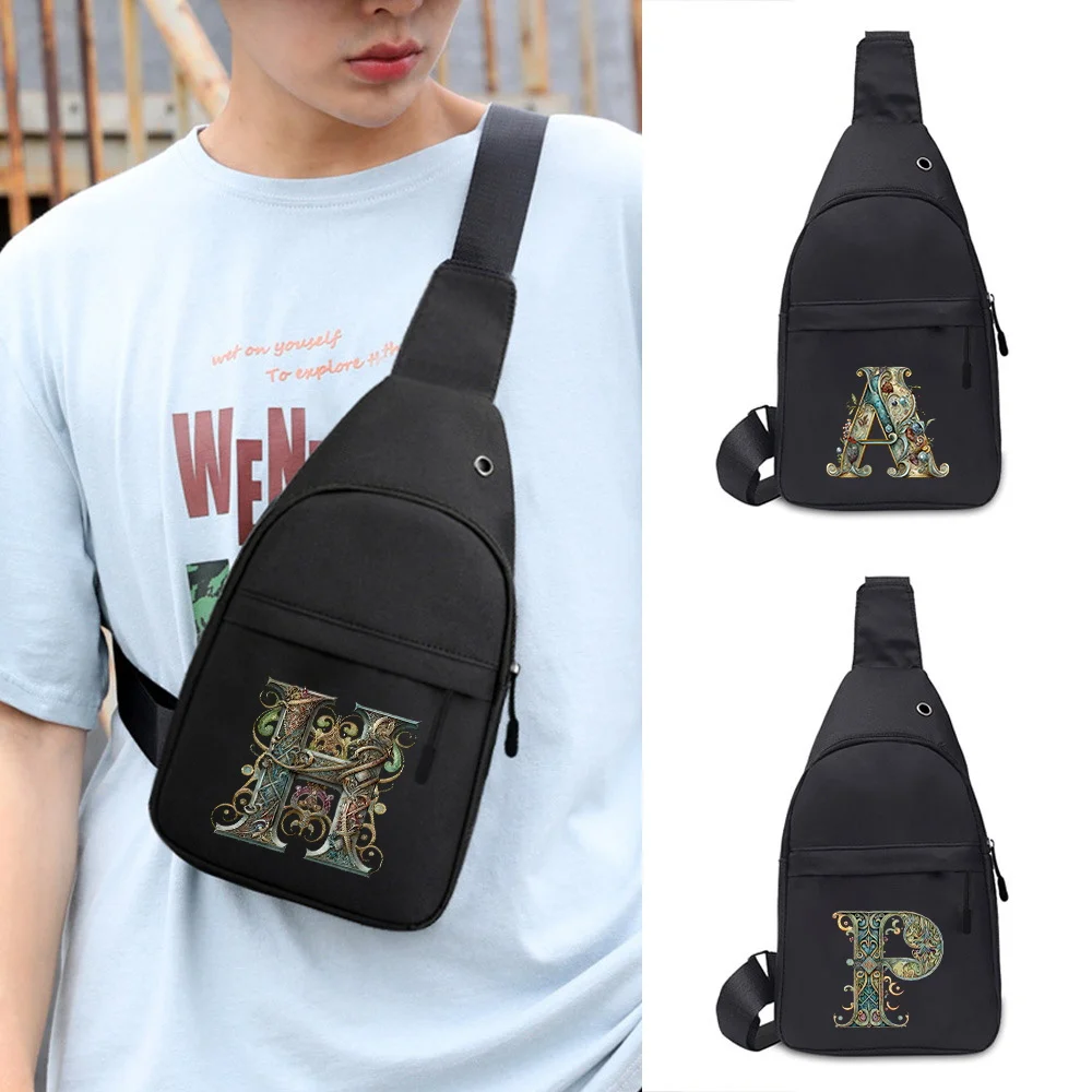 

New Men's and Women's Universal Graphic Letter Printing Pattern Outdoor Leisure Multifunctional Travel Crossbody Shoulder Bag