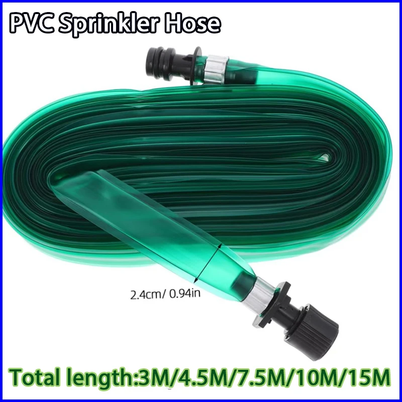 Universal PVC Sprinkler Hose, Multi‑Mode Mist Spray Tape for Lawn Garden Roof Cooling, Vegetable Plot & Trampoline Irrigation
