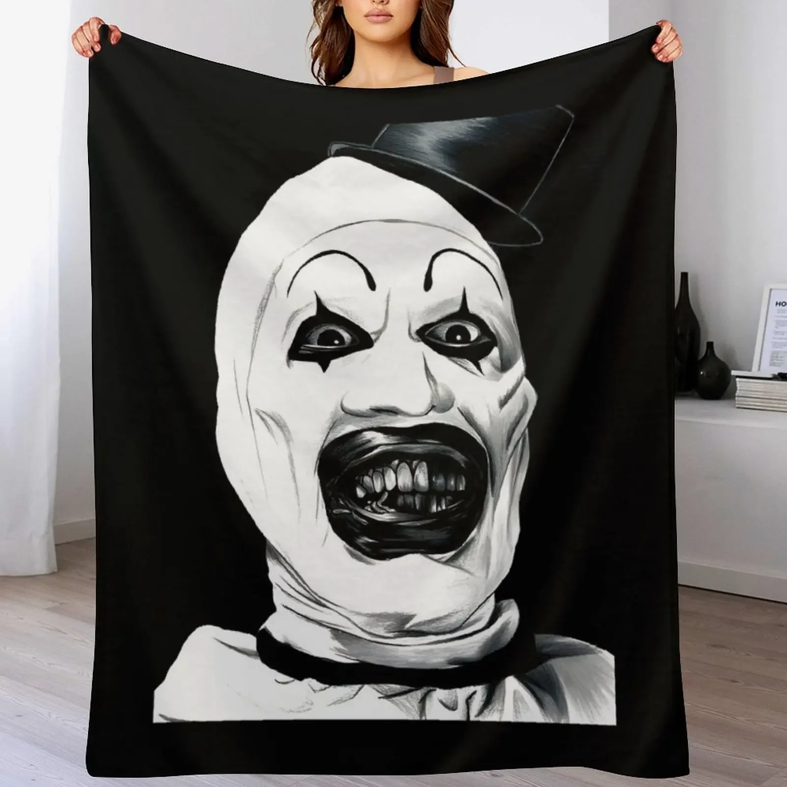 

Art The Clown Terrifier Classic Throw Blanket Soft Cozy Blanket for Pet Kids Adults