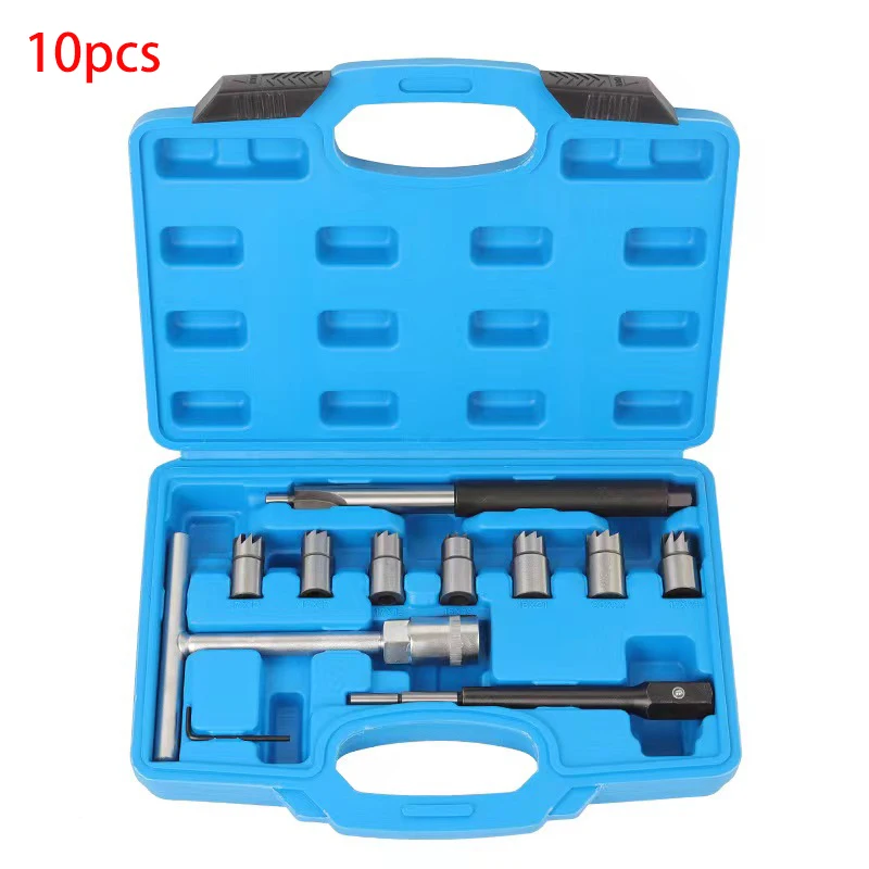 

7/10Pcs Universal Car Diesel Injector Seat Cutter Oil Nozzle Reamer Carbon Remover Clean Repair Tool Automotive Accessories