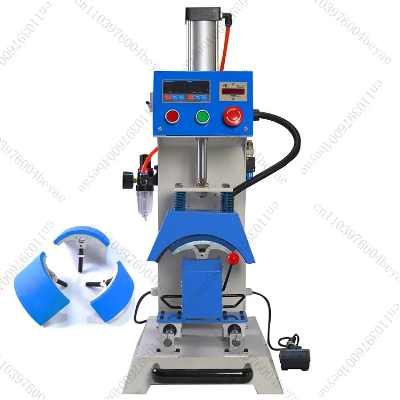 220V Automatic Pneumatic Cap Pressing Machine Hot Stamping Hot Transfer Baked Hat Logo Chest Collar Label Marking Machine