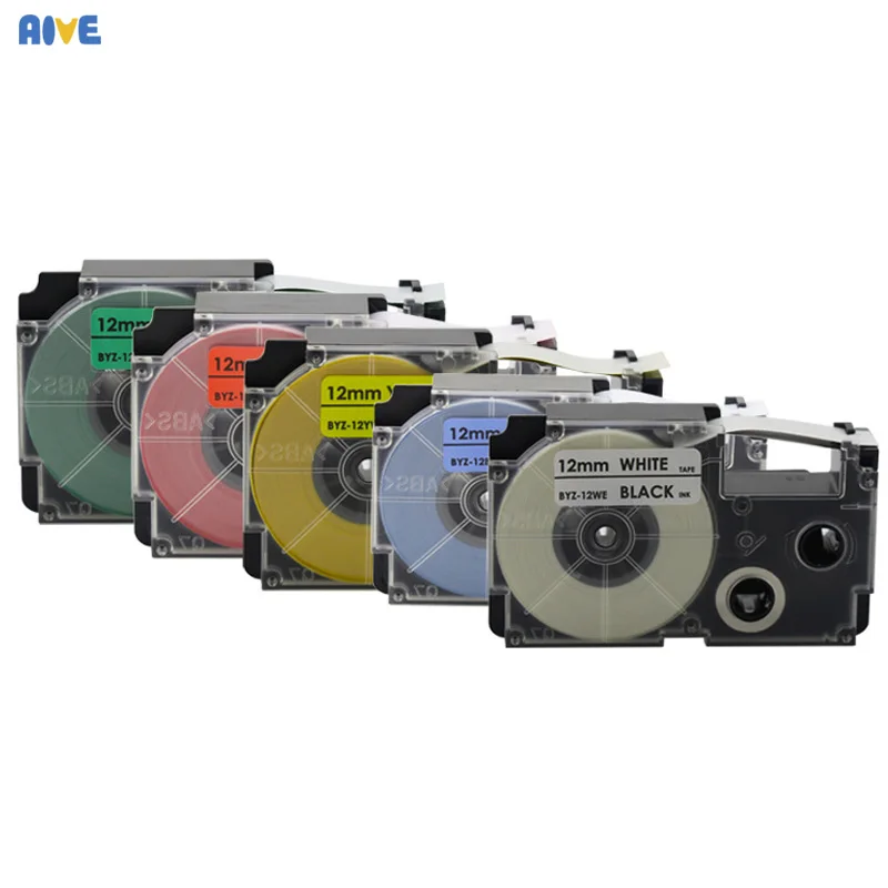 

Совместимая лента для этикеток Casio 9/12 мм XR12WE XR12X XR9WE XR9X XR12YW XR9YW для принтеров этикеток Casio KL-60 KL-60SR 820