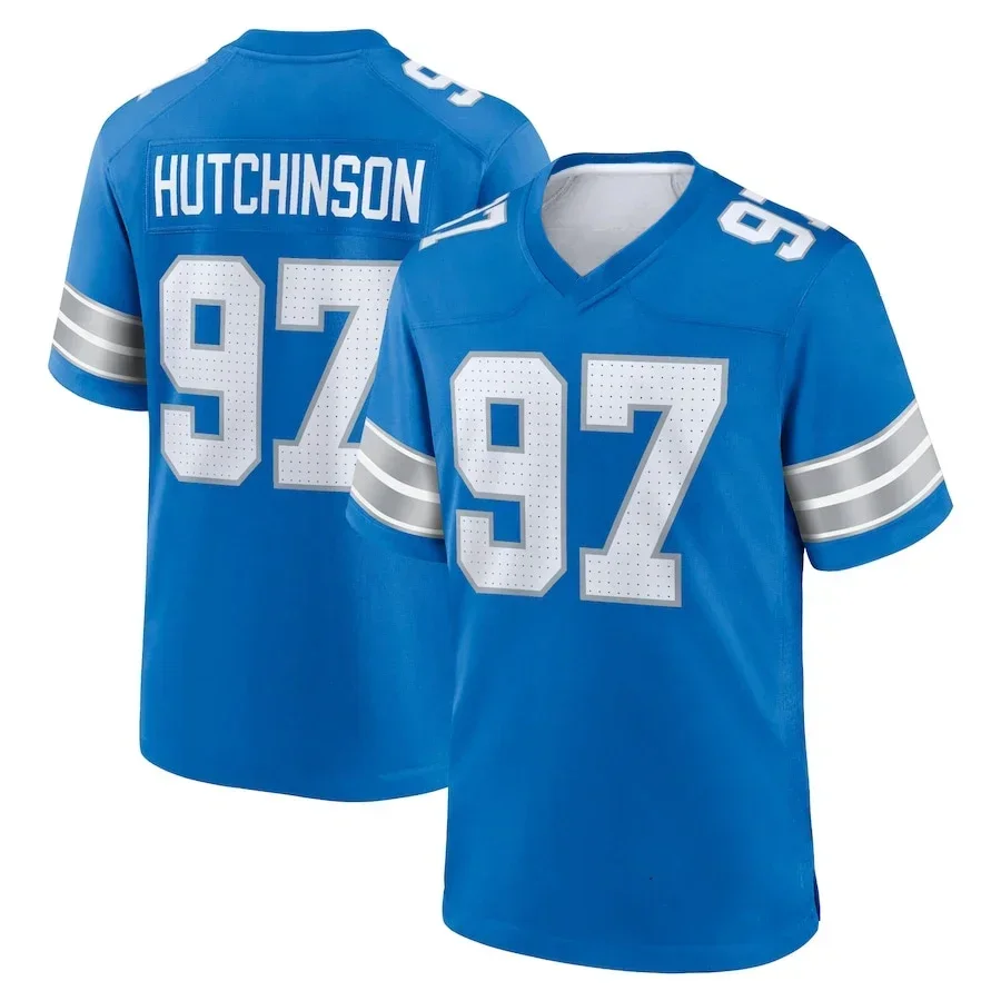 Detroit Football Jersey Men\'s Women\'s Youth St. Brown Gibbs Hutchinson LaPorta Football Shirt 3D Printing Breathable Comfort