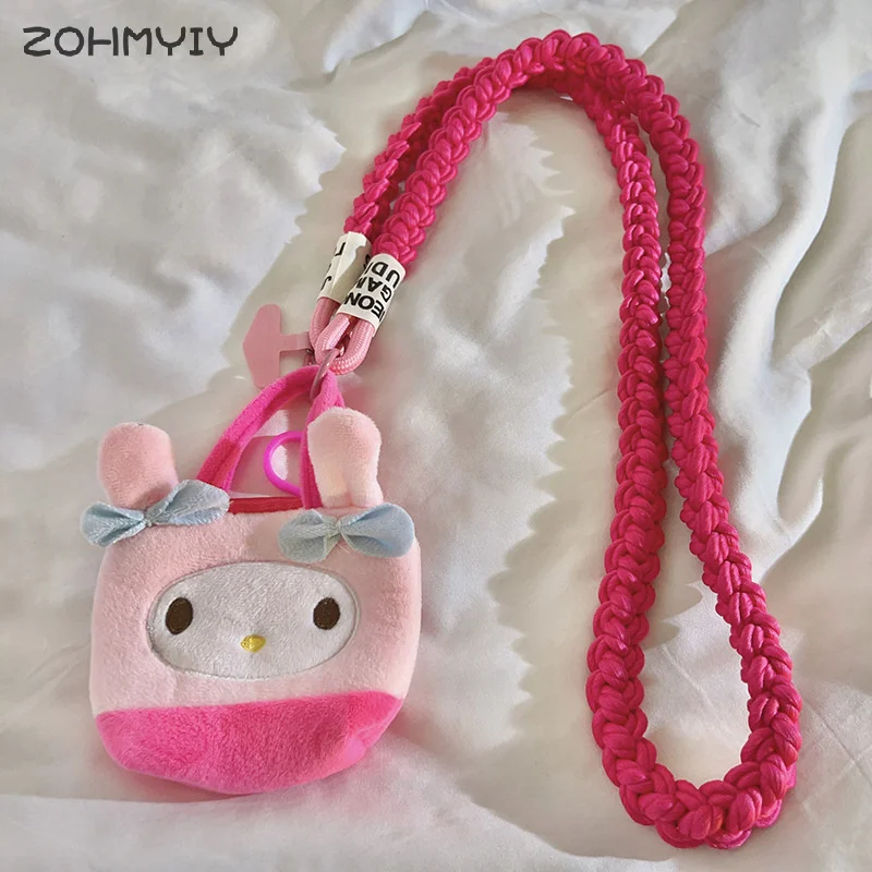 Sanrio Cartoon Cute Wallet Phone Chain Pendant Cellphone Strap Rope Coin Change Earphone Bag Decoration Key Ring Keychain