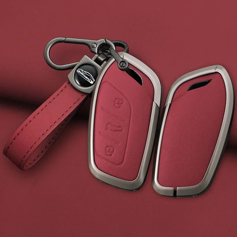 

Leather Shell KeyChain Holder For Roewe RX3 RX8 ERX5 RX5 I6 I5 MG4 MG5 MG6 MG ZS EV HS EHS ZX GT Car Key Cover Case Keyring