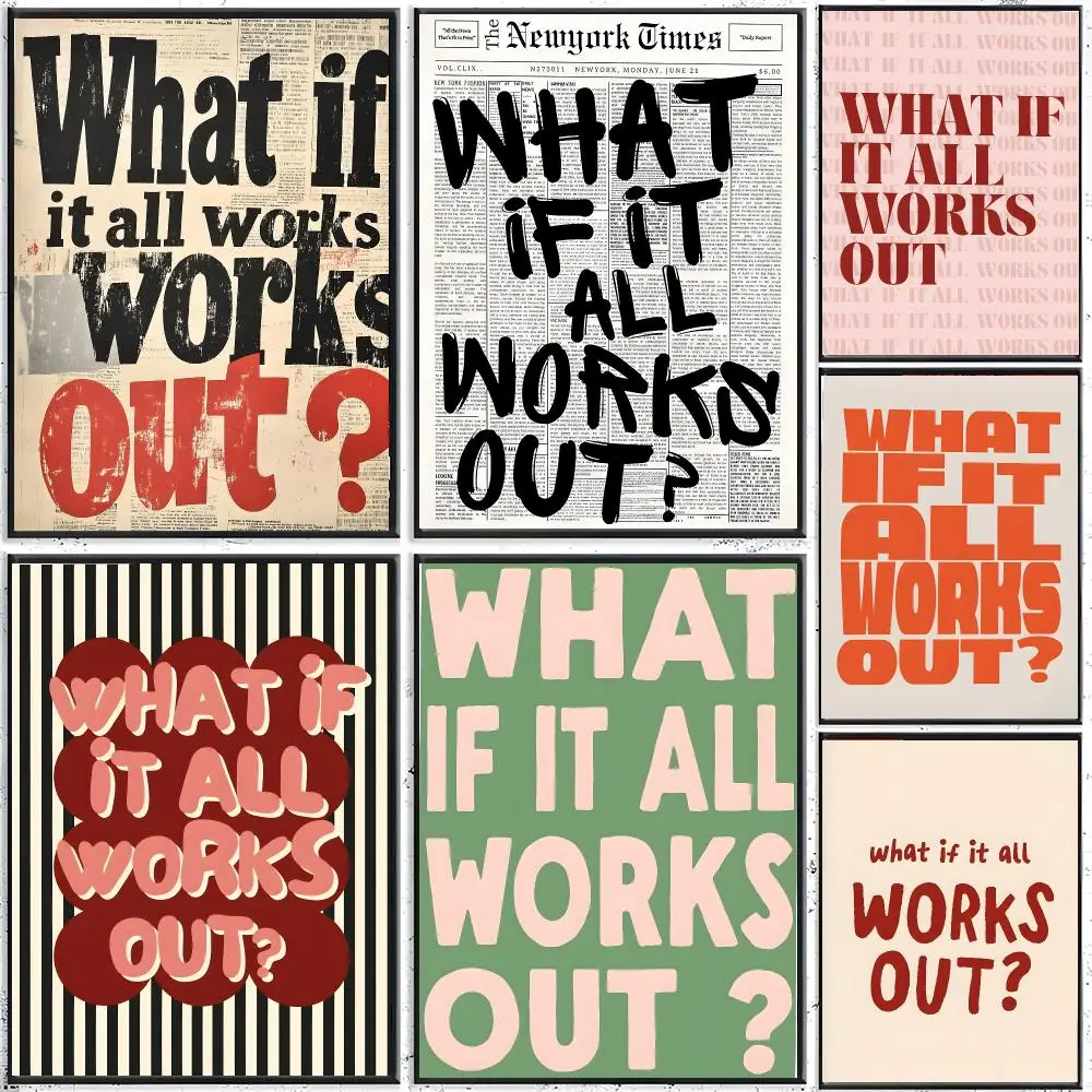 song pop W‑What If It All Works Out Poster Modern Indoor Wall Decor & Aesthetic Home Space Design