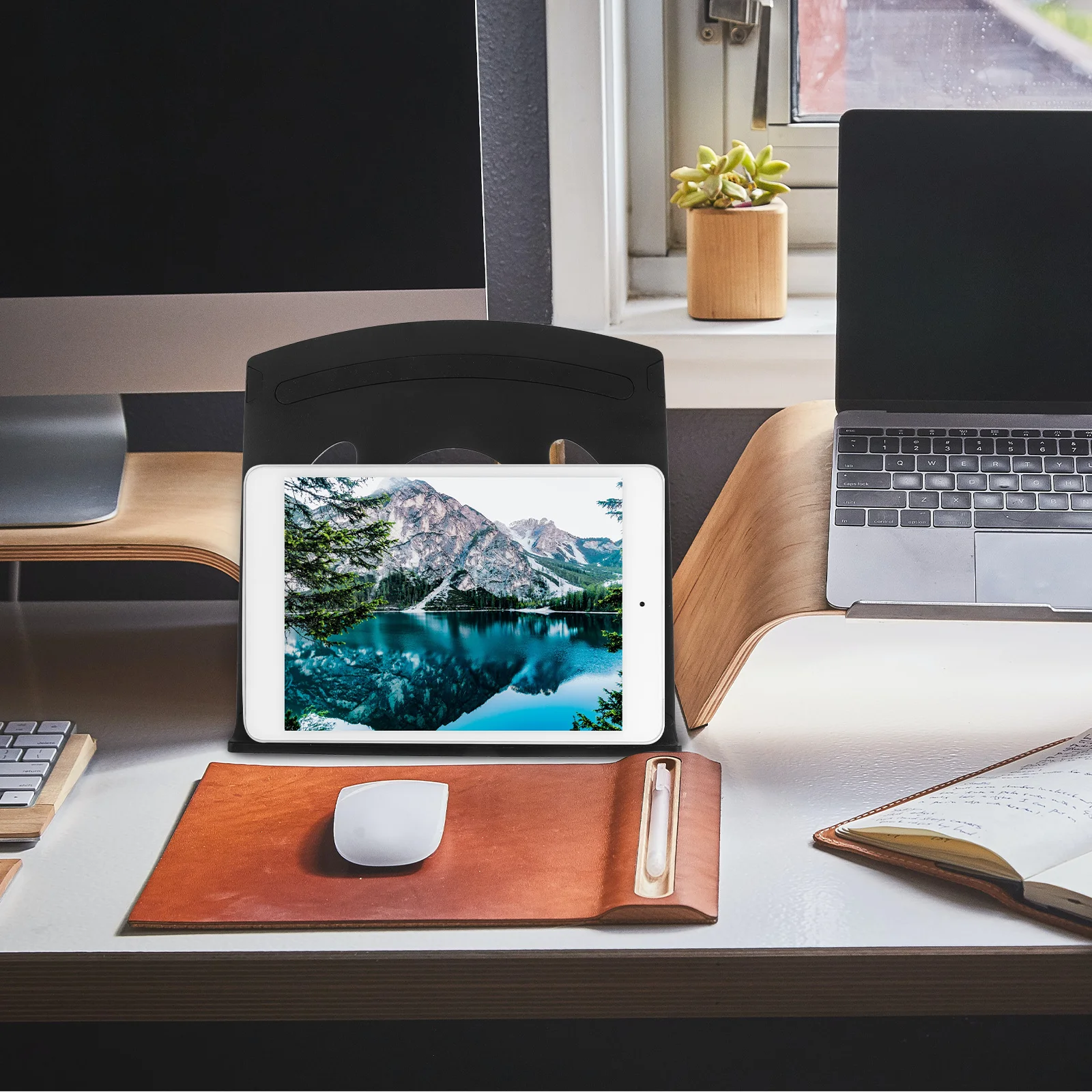 

Adjustable Laptop Stand for Desk Cooling Support Compatible with All Notebook Pc Sizes Lightweight Portable Anti-Slip Silicone