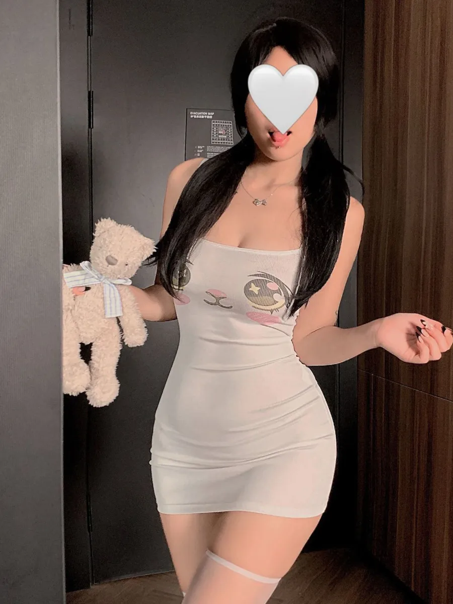 Sexy Kawaii Bandjurk Pure Desire Sexy Zoete Bodycon Korte Backless Diepe V Mouwloze Wrap Hip Mini Jurk Schattig Charmant OFQ4