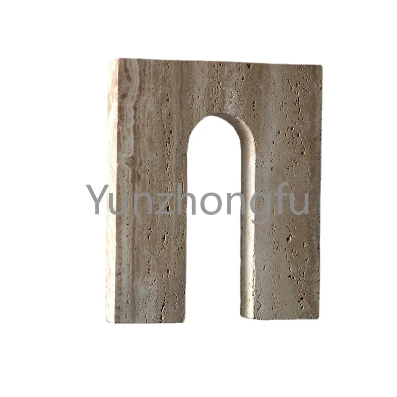 Room Furnishings Geometric Arched Cylindrical Natural Travertine Ornaments Modern Home Hotel Desktop Porch Decor Office Living