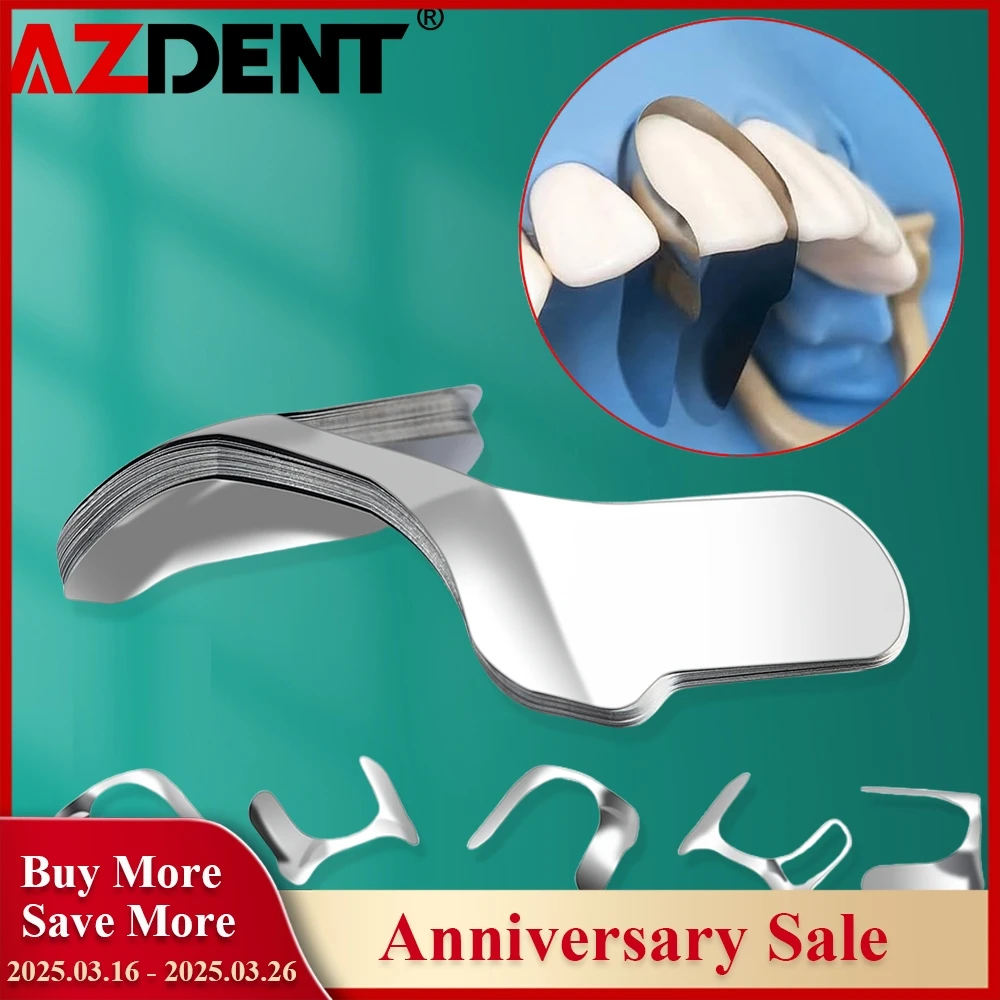 30 Uds. Bandas de matriz de Metal antior contorneadas de matriz Dental sistema de matriz seccional Matrices materiales de odontología