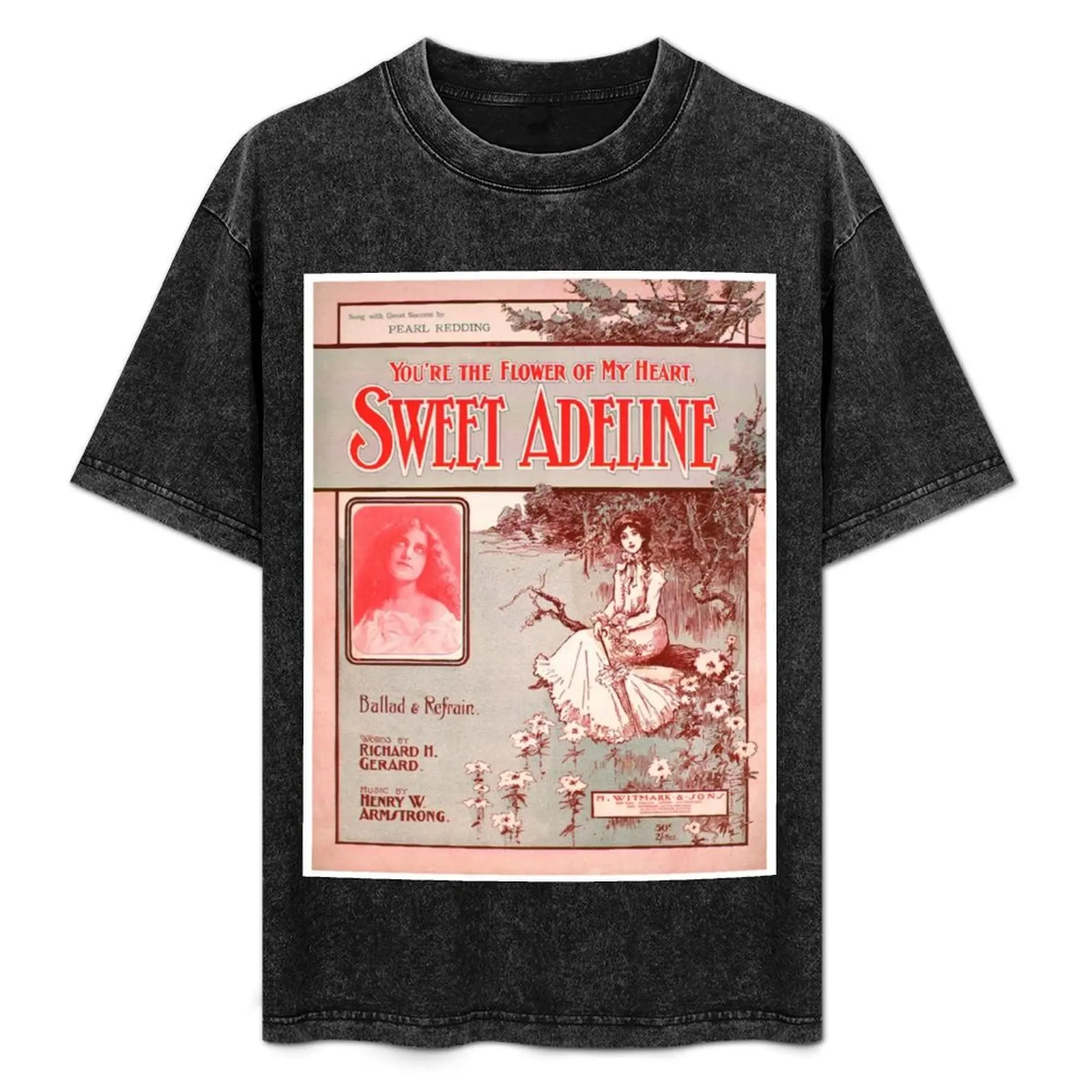 Vintage Sheet Music Songbook Cover Sweet Adeline 1903 T-Shirt baggy shirts quick-drying summer tops t shirt men 100℅ cotton