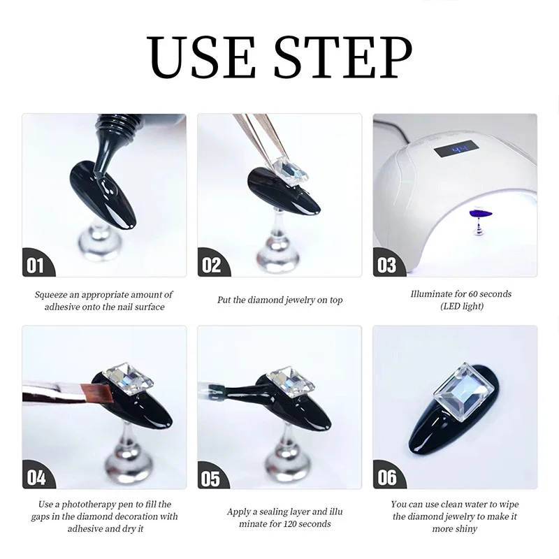 15/30 グラム爪接着剤超強力接着剤ジェルネイルチップラインストーン装飾宝石宝石グリッタークリスタルビーズダイヤモンド DIY