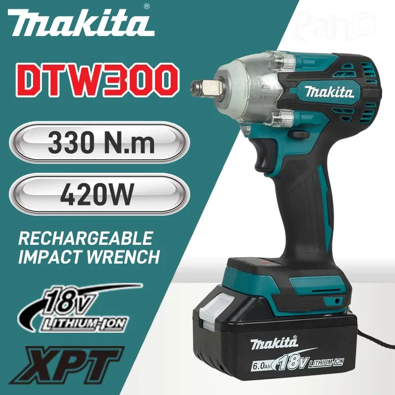 Makita DTW300 brushless lithium battery rechargeable impact wrench High torque rack worker wind cannon scaffolding power tools