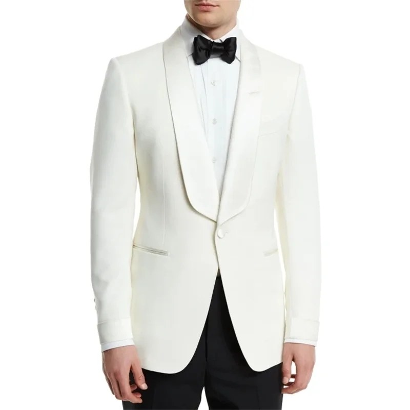 Vintage cream IVORY men suits Groom Tuxedos Jacket Pant Wedding Suit For  Mens Fashion Tuxedos wedding party Stage performance