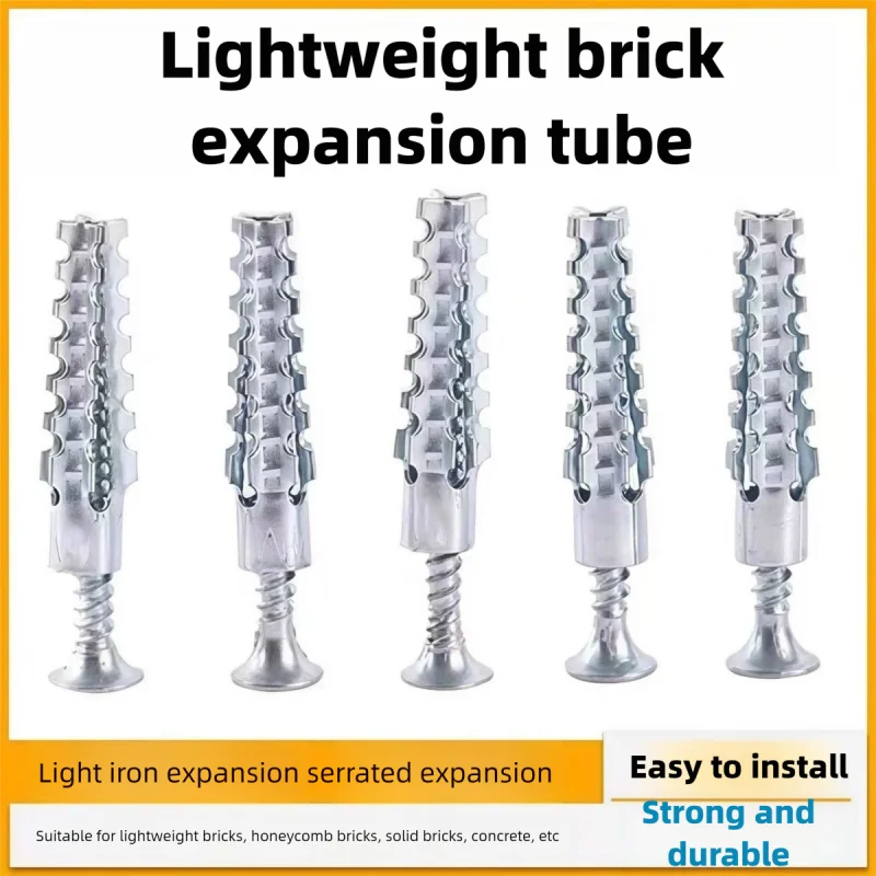 50/100 مجموعة من أنابيب التمدد المعدنية مع براغي ذاتية التثبيت، مجموعة براغي حفر لمراسي الجدران الخرسانية، مثبتات، براغي، مجموعات #2