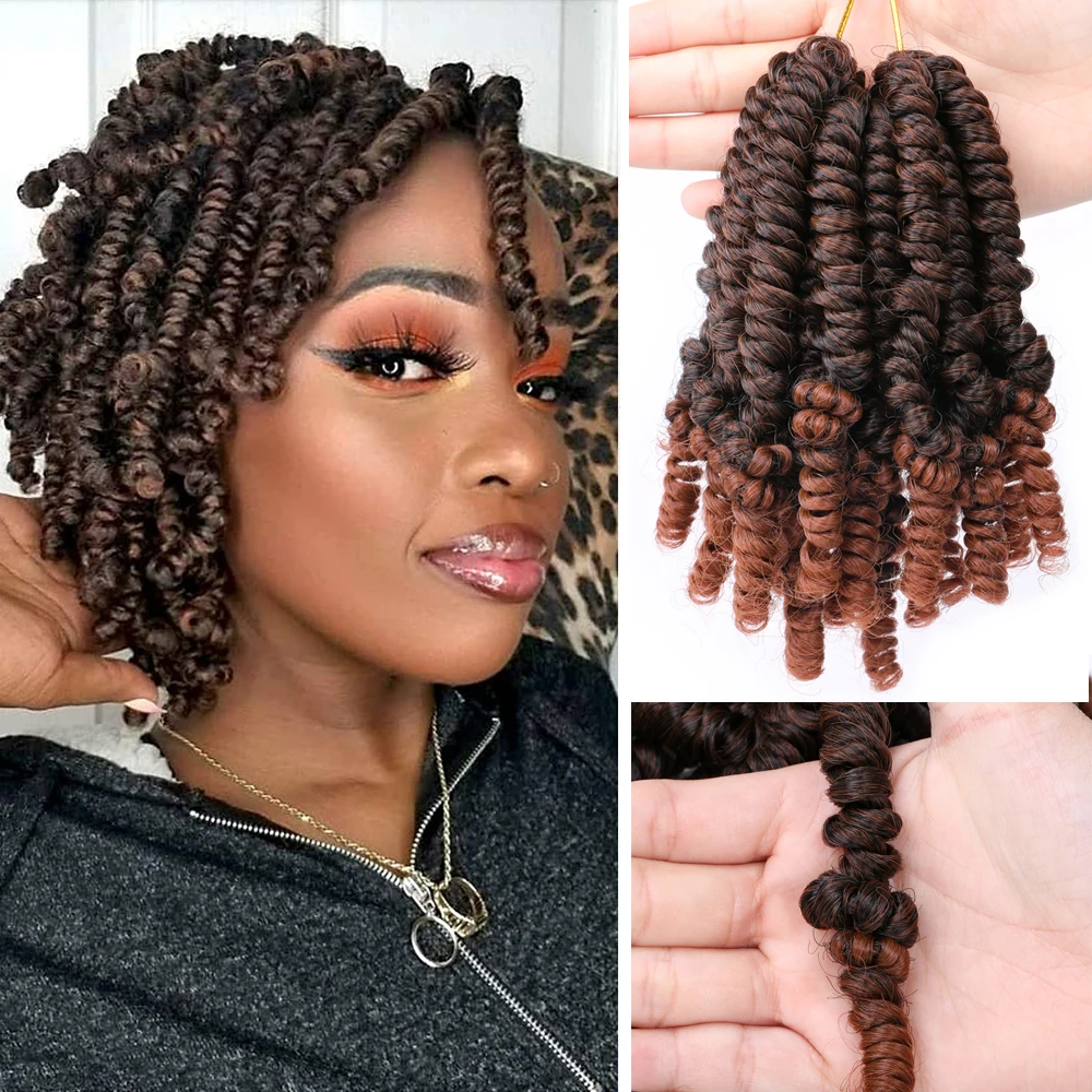 

Hair Nest Short Bob Spring Twist Crochet Hair Pre twisted Passion Twist Curly Pre Looped Crochet Braids Hair For Women