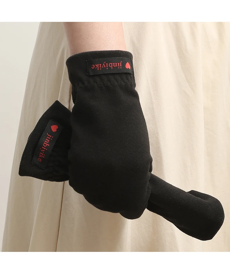 Mittens Male Warm Cycling Driving Cold Students Windproof Elastic Winter Thin Velvet Lovers All Refer to Female Half Round Glove