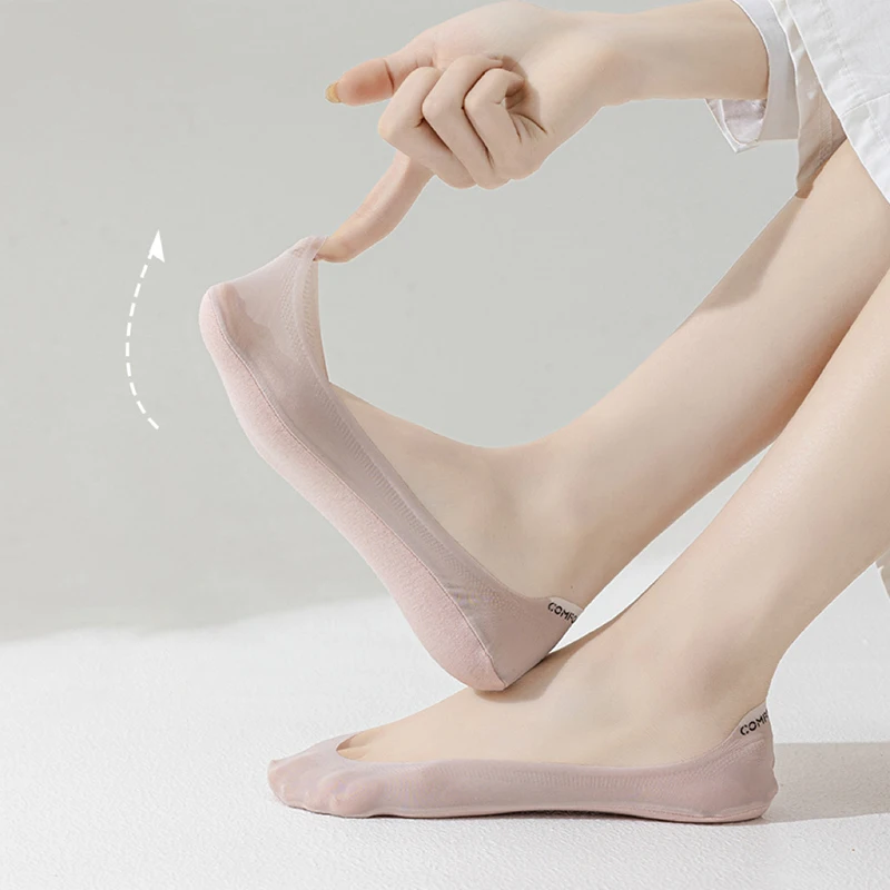 

Ship Socks For Women Summer Thin Socks Invisibility Anti-Slip Socks Shallow Mouth Solid Color Soft Socks High-Heeled Shoes