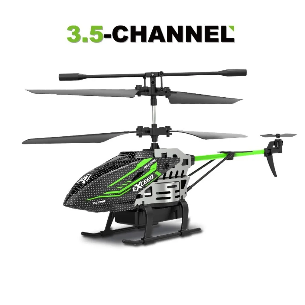 Alloy ABS 7 LED Colors RC Helicopters 3.5CH USB Charging Flying Helicopter Toy High Control Fixed Height Red/ Green