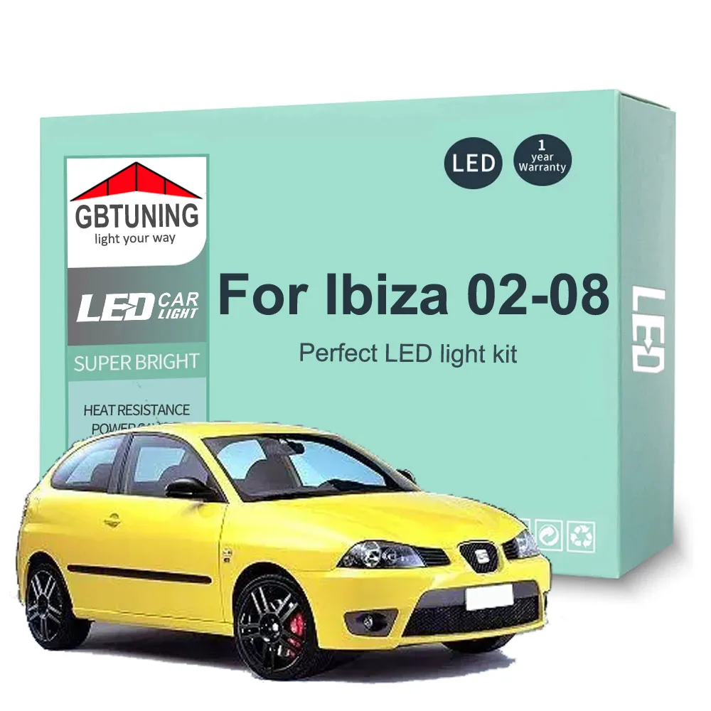 11 szt. zestaw żarówek LED do wnętrza Seat Ibiza IV MK4 6L 2002 2003 2004 2005 2006 2007 2008 Akcesoria samochodowe Lampa wewnętrzna Canbus