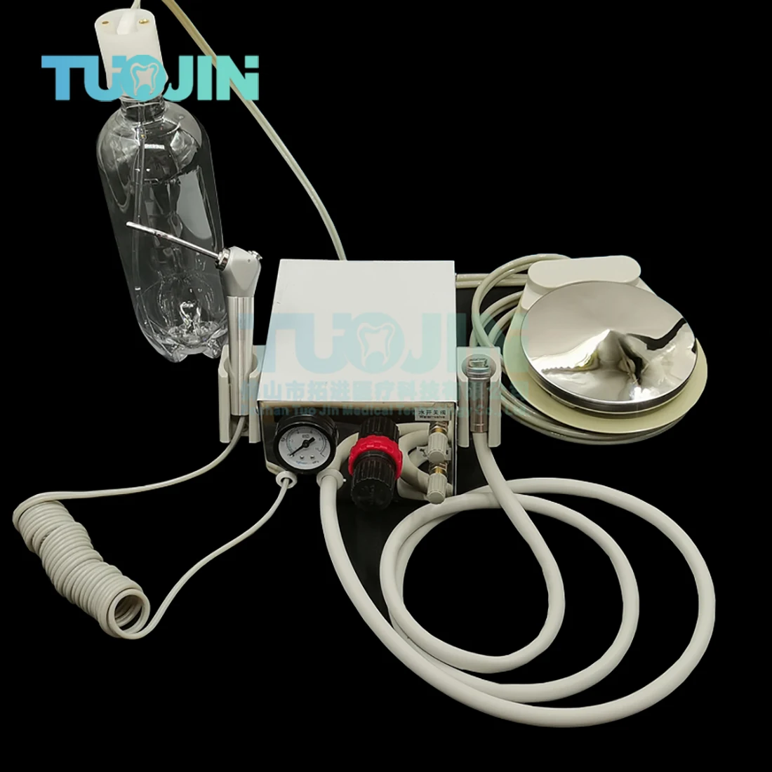 

Dental Portable Turbine Unit Work with Air Compressor 3 Way Syringe 2/4 Holes Teeth Whitening Dental Equipment