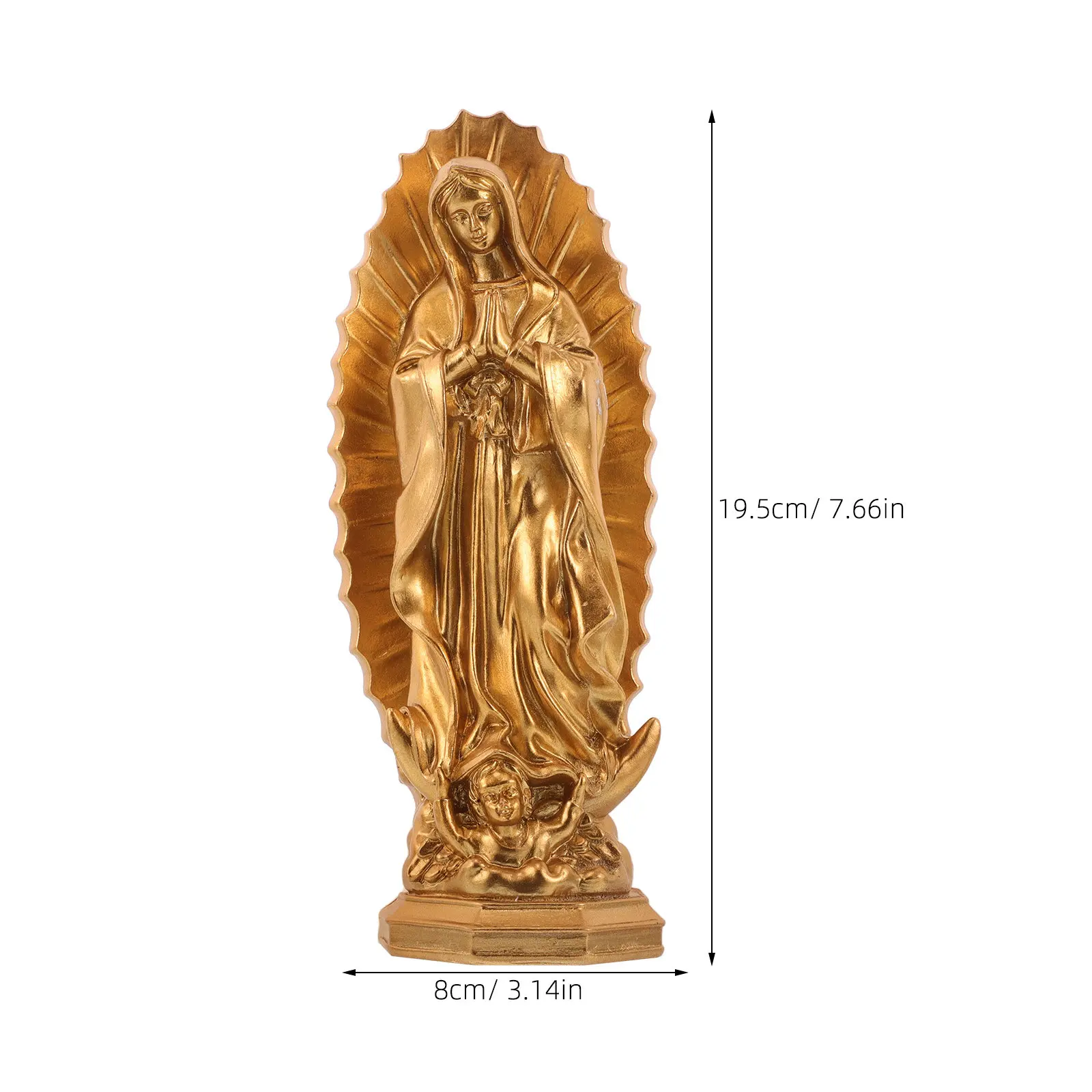 Virgin Mary Resin Statue Catholic Saint Sculpture Blessed Mother Our Lady of Grace Indoor Living Room Church Decor