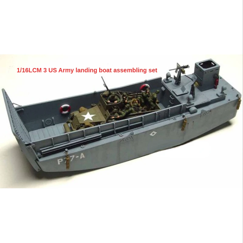 DIY1/16 LCM3 US Army Landing Craft Normandy 1944 Remote Control Simulation Manual Ship Model Kit