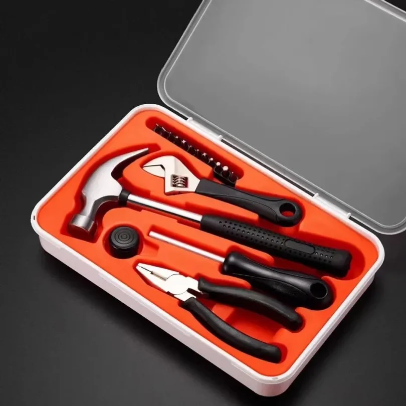 17PCS Multi‑function Household Hardware Tool Set CR‑V Steel Manual Repair Hand Tool Kit for Home Maintenance
