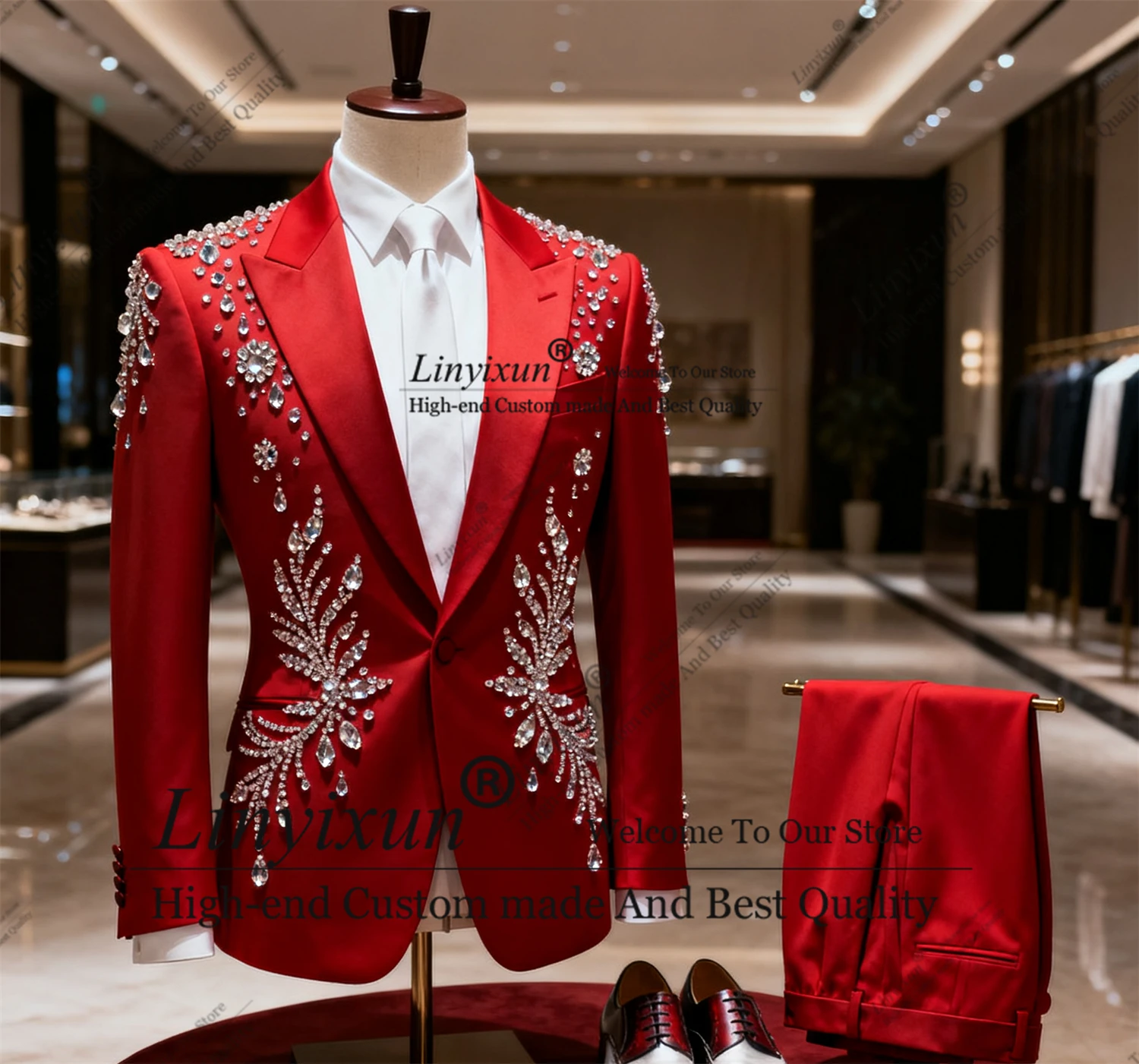 

Элегантный орнамент с бриллиантами, мужские костюмы, свадебные смокинги по индивидуальному заказу, приталенные мужские пиджаки для жениха, вечерние комплекты из 2 предметов, костюм Homme