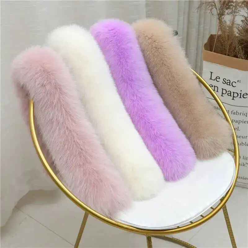 

Real Fox Fur Collar Fashion Fur Scarf For Ladies Real Fur Scarf Jacket Coat Decor Collar Shawl Detachable Luxury Thick Fur Shawl