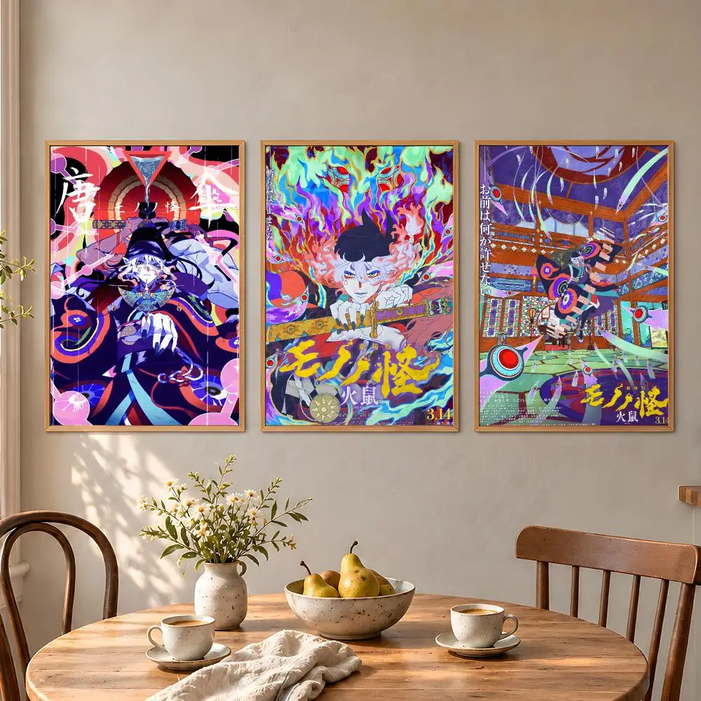 Anime Mononoke Medicine Seller Sword Poster Aesthetic Wall Art Poster HD Waterproof PP Self Adhesive Bedroom Dorm Room Decor