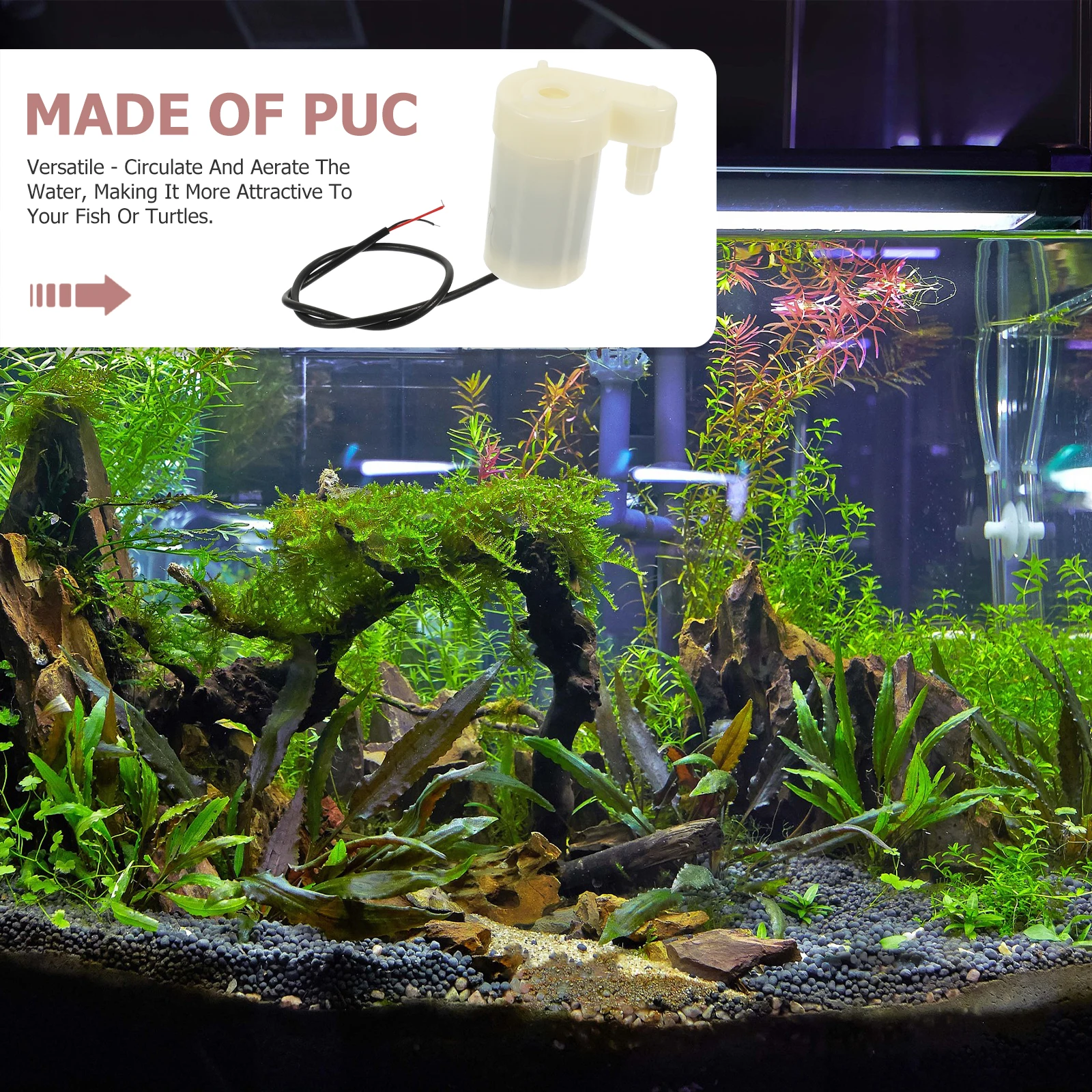 

Submersible Pump Small Water Fountain Mini DC Motor Pumps Aquarium Easy Clean Versatile Circulate Aerate Fish Turtles Safe